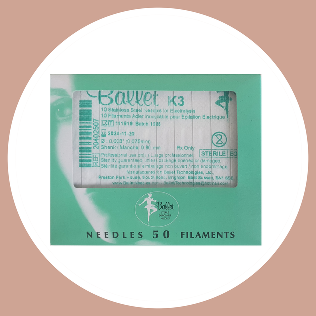 Ballet Electrolysis Stainless Steel Needles 50pk (K2 K3)